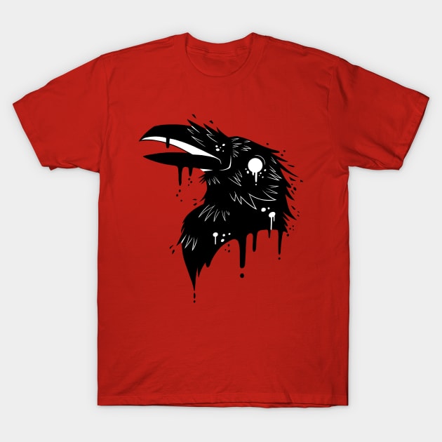 Dripping Paint Crow - Dark T-Shirt by jzanderk